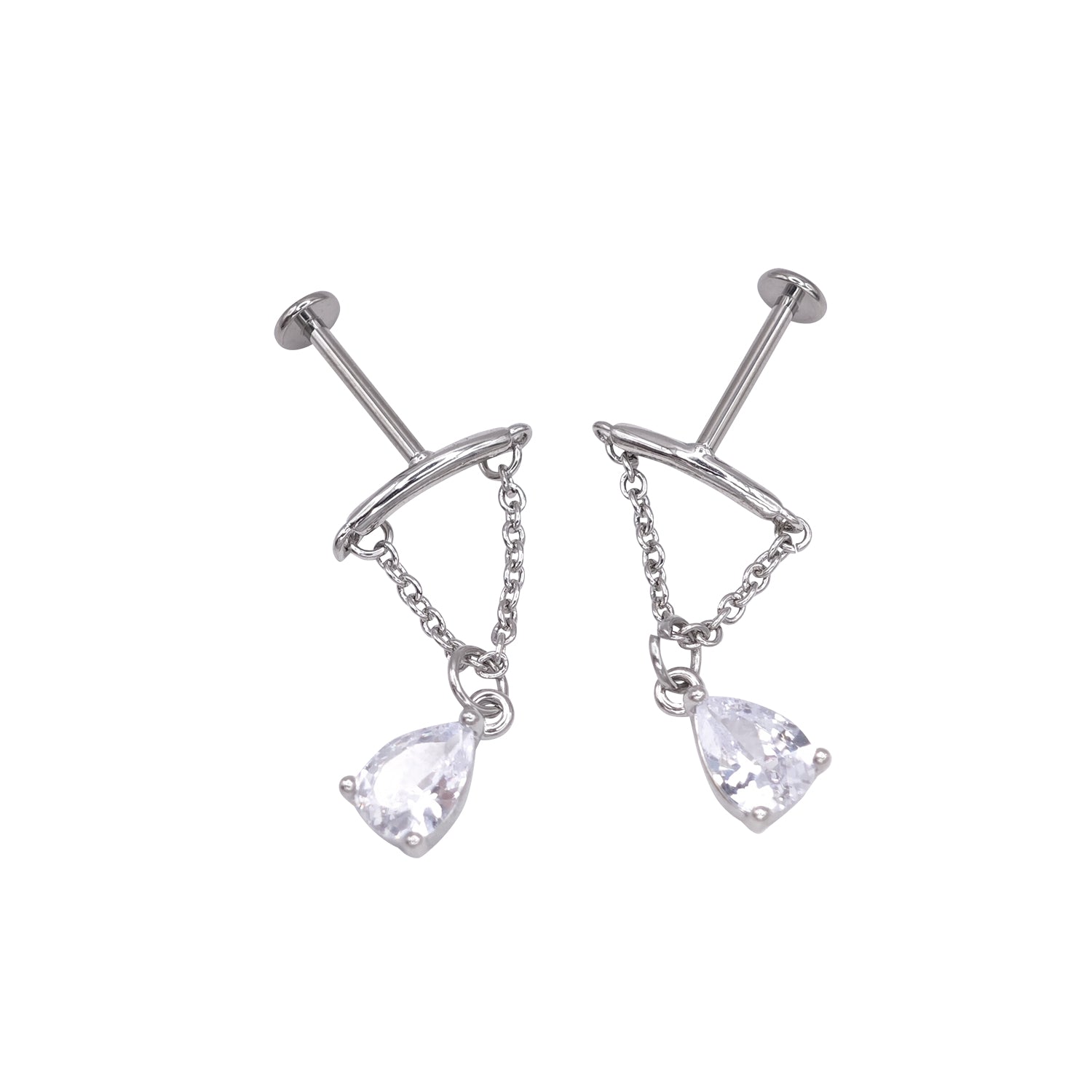 Simple Teardrop Chain Earrings
