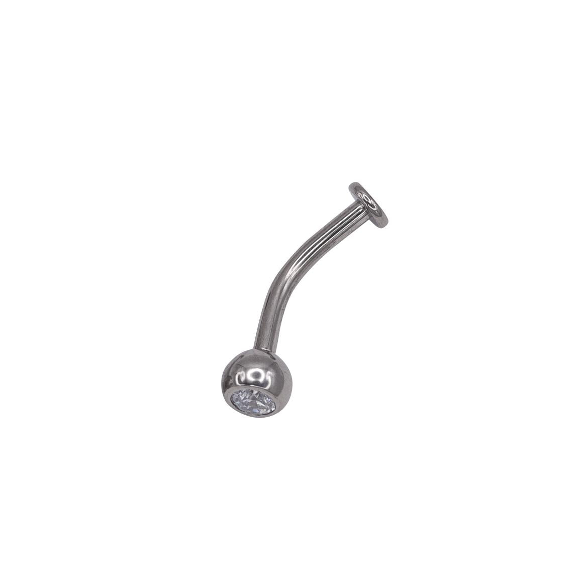 White Zircon Belly Button Piercing