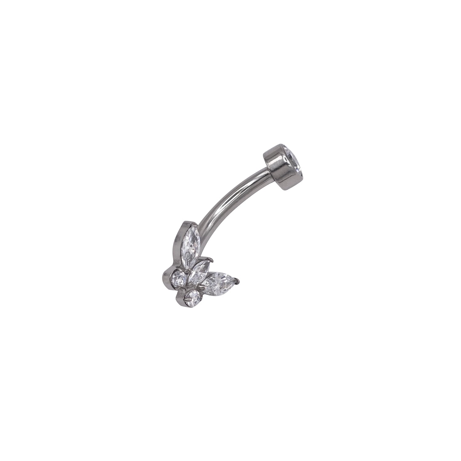 Zircon Butterfly Belly Button Piercing Ring