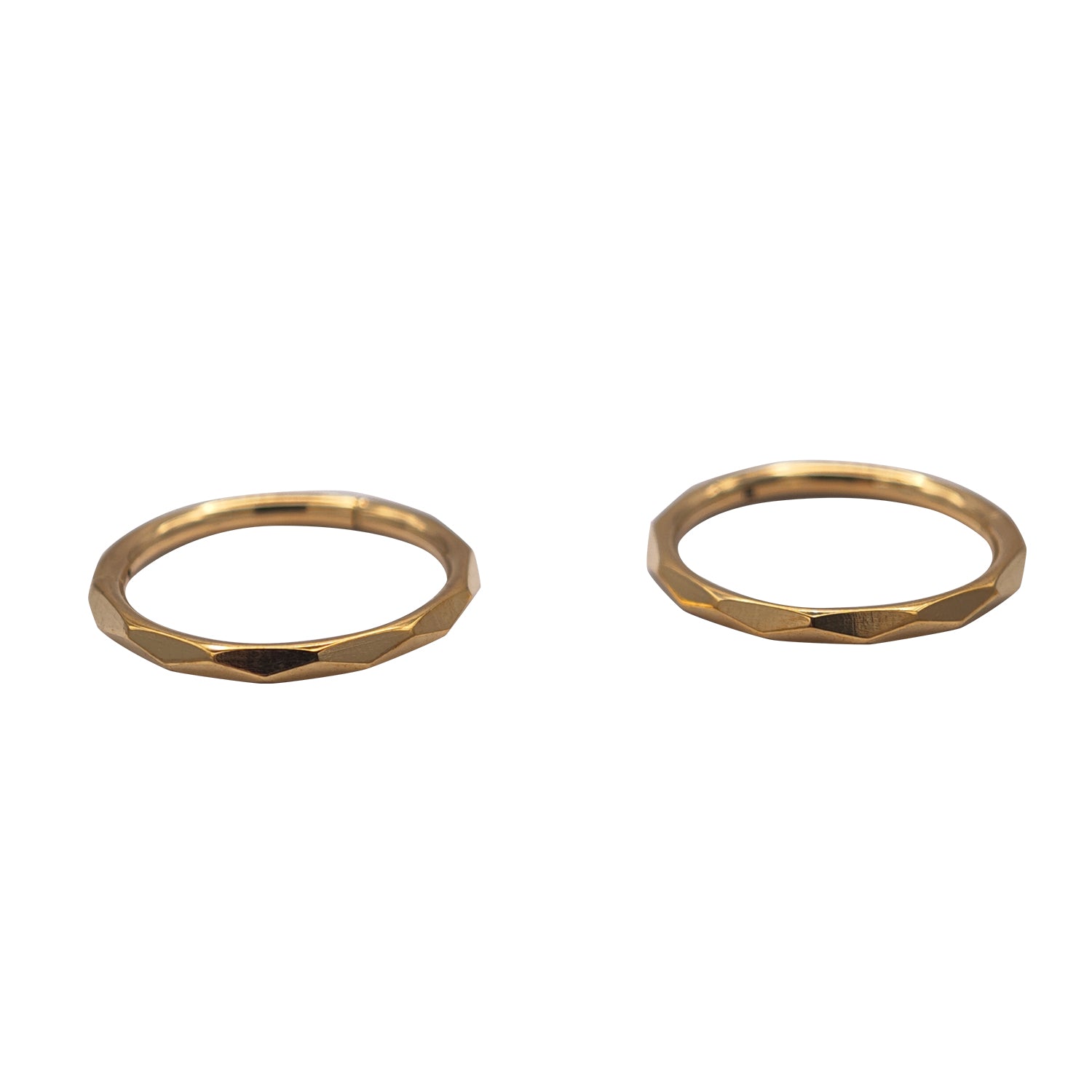 Geometric Faceted Titanium Piercing Earrings | Gold-Color