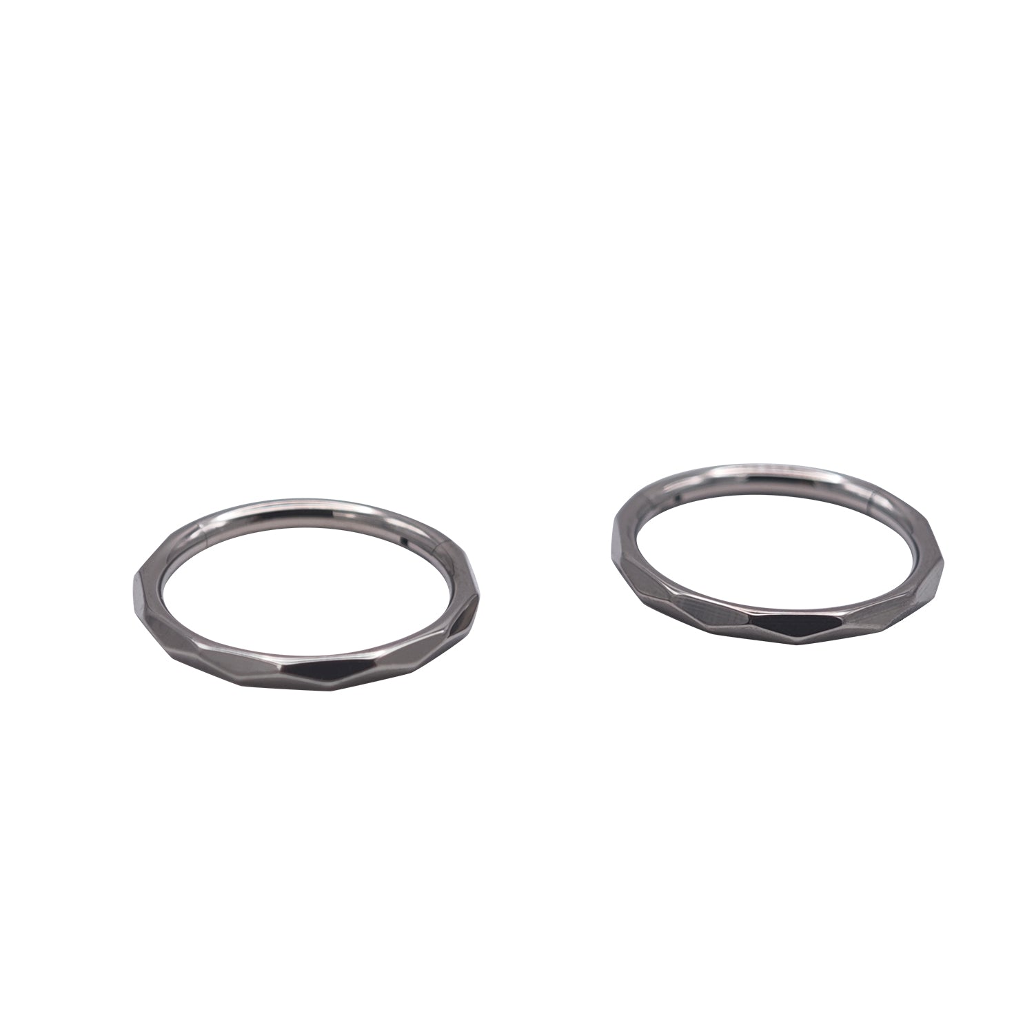 Geometric Faceted Titanium Piercing Earrings
