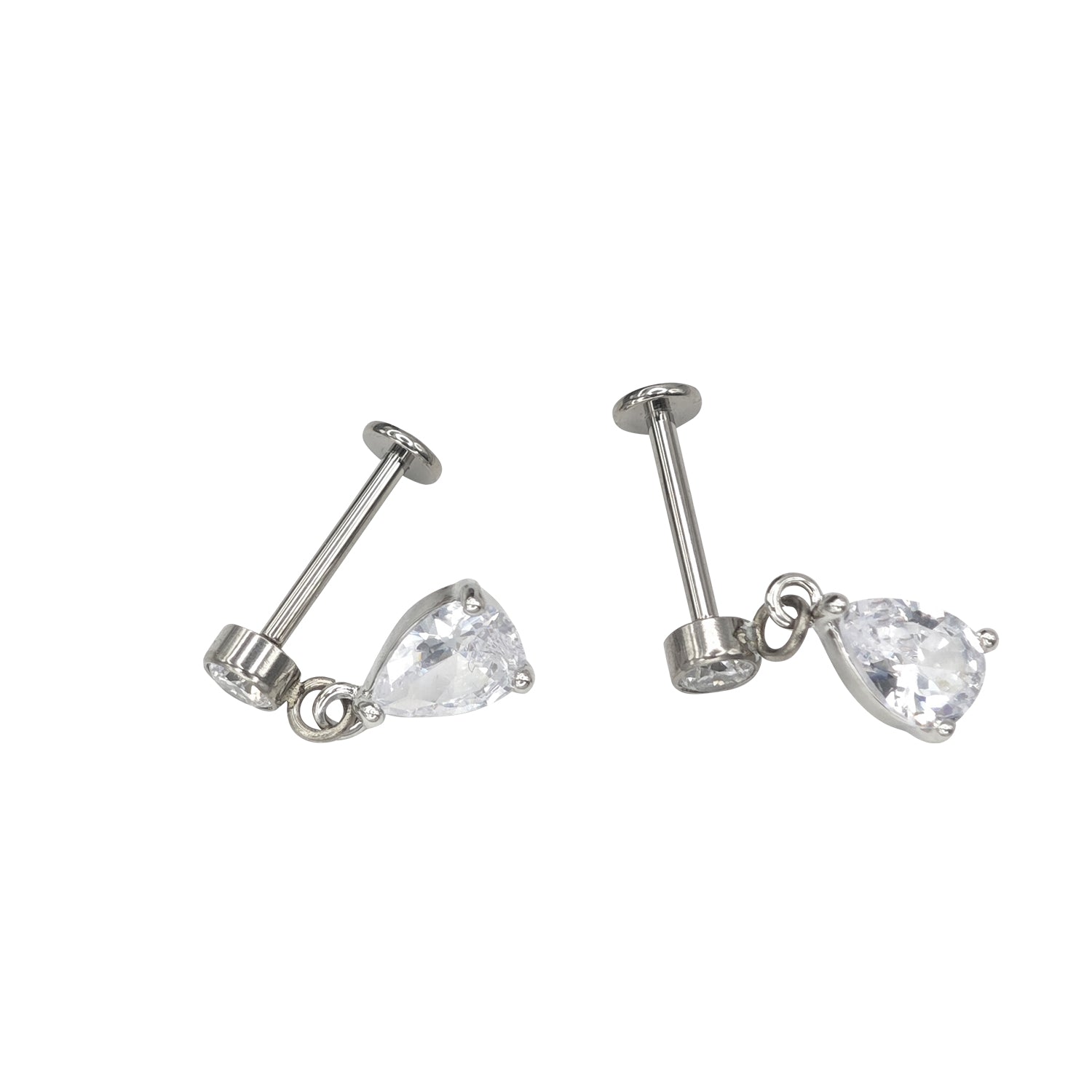 Teardrop Titanium Earring piercing