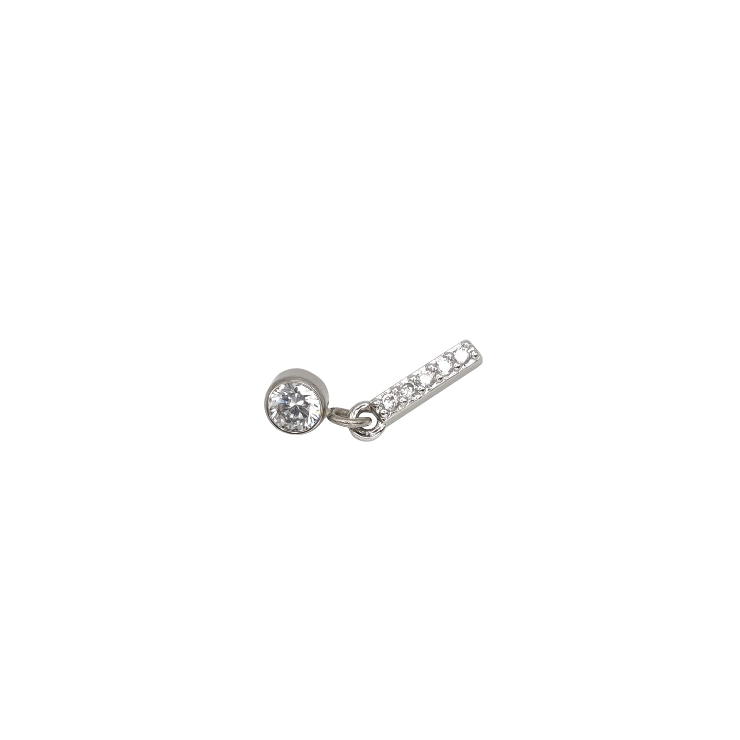 Titanium Zircon Bar Earrings